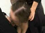 Deux queues blanches et une noire defonce une menagere brune aux seins lourds